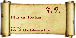 Hlinka Ibolya névjegykártya